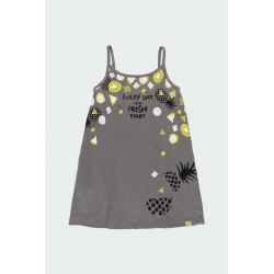 ROCHIE BOBOLI CU BRETELE SUBȚIRI ȘI APLICAȚI PENTRU FETE - 622123-8119 - 622123-8119 - view 1