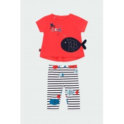 SET BOBOLI CU TRIUC MÂNECĂ SCURTĂ ȘI PINE PENTRU BEBĂBURI - 122016-3697 - 122016-3697 - view 1