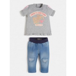 Комплект Guess с блуза къс ръкав и дънки за бебе момиче - A1RG01K9NC0LHY - view 3
                  