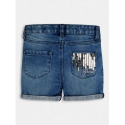 Къси дънки Guess с апликации с пайети за бебе момиче - K1RD04D4AX0MSQW - view 3
                  