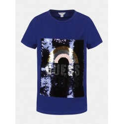 HIGH LOW SS T-SHIRT W/SEQUINS - J1GI06K6YW1PSBL - view 5
                  