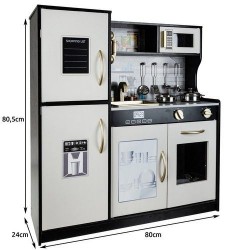 Модерна дървена кухня за игра със звуци, светлина и аксесоари Kruzzel - черна  - KRU22116 - view 13
                  