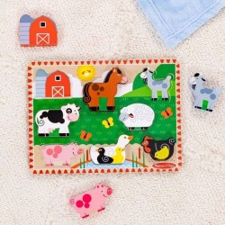 MELISSA&DOUG ANIMALE DE FERMA PUZZLE DIN LEMN, 8 H. - 000772037235 - 000772037235 - view 1