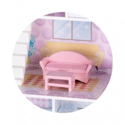 Детска дървена къща за кукли Chipolino в комплект с 13бр. мебели - DIWH02407627 - view 4
                  