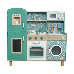 BUCĂTĂRIE DIN LEMN PENTRU COPII GINGER HOME - STIL VINTAGE CU PLATE ELECTRONICE, LUMINI, SUNETE ȘI ACCESORII FUNCȚIONALE, 91X31X - W10C790B - view 1