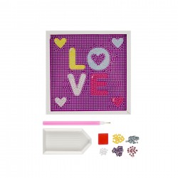 Moxy Рисуване с мъниста Love, с включена рамка, 15 х 15 cm - 6605330048 - view 3
                  