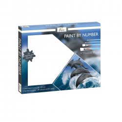KIT PICTURA NUMĂRĂ DELFINI NASSAU, CU 24 VOPSELE ȘI 4 PERIE - 6605330154 - 6605330154 - view 1