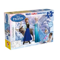 PUZZLE, LISCIANI, REGATUL ÎNGHEȚAT, ELSA ȘI ANNA, PUZZLE DOUĂ FEȚE 108 BUCĂȚI - LI46904 - LI46904 - view 1