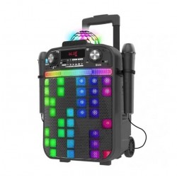Караоке Bluetooth тонколона iDance с 2 микрофона и LED лампа, черна - PARTY-GROOVE-X3 - view 3
                  