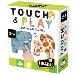 PUZZLE EDUCAȚIONAL HEADU Atingeți și jucați PRIMUL MEU PUZZLE DE ANIMALE 16 PIECI - HMU60797 - HMU60797 - view 1