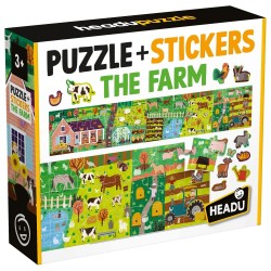 PUZZLE EDUCAȚIONAL, HEADU, FERMA CU ETICILETE - HMU59087 - HMU59087 - view 1