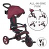 TRIKETA PENTRU COPII 4B1 GLOBBER EXPLORER TRIKE PLIABLE, PLIABLE, CULOARE BURUNDY - 732-202-2
