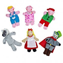 BIGJIGS - PĂPĂNUȘI DE DEGET PENTRU TEATRU DE PĂPĂNUȘI - PERSONAJE DE POVESTE - 6 BUCĂȚI - BJ705 - BJ705 - view 1