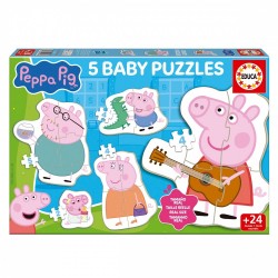 Прогресивен пъзел, Educa, Peppa Pig, 5 в 1, 2/4/4/4/5/ части - EDU20319 - view 1