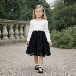 ROCHIE ELEGANTĂ DE COPII ARCOBALENO CU mânecă lungă din dantelă pentru fete - JD556 - JD556 - view 1