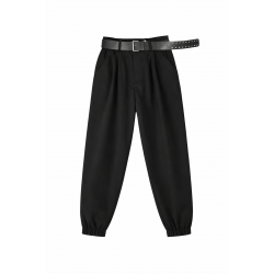 PANTALONI DE COPII ARCOBALENO CU CUREA SI PICIOAR ELASTIC PENTRU FATE - IO1111 nero - IO1111 nero - view 1