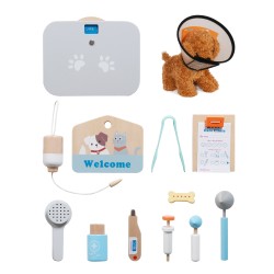 Детска Ветеринарна Клиника Играчка GINGER HOME – Дървен Ветеринарен Център с Аксесоари и Плюшено Куче, 89×57×30 см - W10L016 - view 4
                  