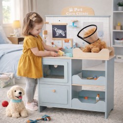 Детска Ветеринарна Клиника Играчка GINGER HOME – Дървен Ветеринарен Център с Аксесоари и Плюшено Куче, 89×57×30 см - W10L016 - view 14
                  