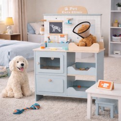 Детска Ветеринарна Клиника Играчка GINGER HOME – Дървен Ветеринарен Център с Аксесоари и Плюшено Куче, 89×57×30 см - W10L016 - view 15
                  
