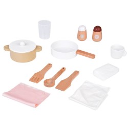 Детска Дървена Кухня GINGER HOME – Винтидж Модел с Електронни Котлони, Светлини, Звуци и Мивка с Течаща Вода, 91×31×90 см - W10C790F - view 5
                  