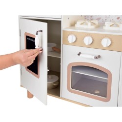 Детска Дървена Кухня GINGER HOME – Винтидж Модел с Електронни Котлони, Светлини, Звуци и Мивка с Течаща Вода, 91×31×90 см - W10C790F - view 7
                  