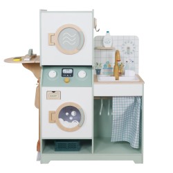 Детска Дървена Пералня 3 в 1 с Мивка с Течаща Вода и Сушилня GINGER HOME, 86×32×90 см - W10L030 - view 1
