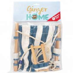 Детска Дървена Люлка Тип Шезлонг GINGER HOME – Памучна Седалка, Предпазен Борд, Вътрешна и Външна Употреба (36×24×57 см) - JXS-3026-2 - view 14
                  