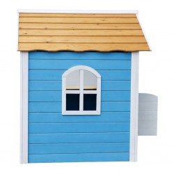 Детска Дървена Къщичка за Игра GINGER HOME – За Ролеви Игри, Двор и Градина, Синя, 118×138×132.5 см - WKP-1113 - view 3
                  