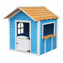 Детска Дървена Къщичка за Игра GINGER HOME – За Ролеви Игри, Двор и Градина, Синя, 118×138×132.5 см - WKP-1113 - view 4
                  