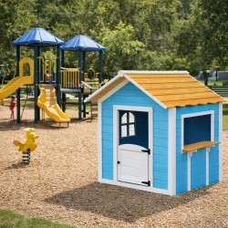 Детска Дървена Къщичка за Игра GINGER HOME – За Ролеви Игри, Двор и Градина, Синя, 118×138×132.5 см - WKP-1113 - view 10
                  