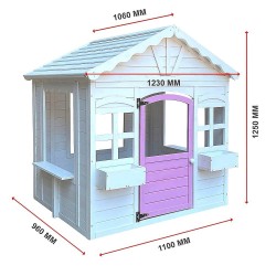 Детска Дървена Къщичка за Игра GINGER HOME – Градинска Къща с Прозорци и Саксии, Бяла, 123×106×125 см - WKP-1230 - view 11
                  