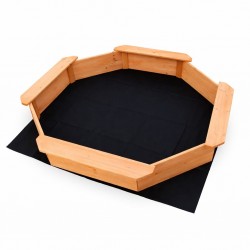 Детски дървен пясъчник GINGER HOME – 8-странен модел с 4 седалки, 134.5×134.5 см - WSB-1345 - view 3
                  