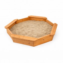 Детски дървен пясъчник GINGER HOME – 8-странен модел с 4 седалки, 134.5×134.5 см - WSB-1345 - view 12
                  