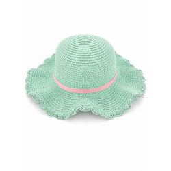 Плетена шапка Arcobaleno с намачкана периферия и панделка - ZF38598-2-003 - view 1