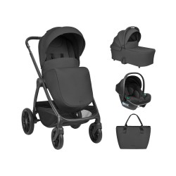 Комбинирана количка 3в1 с кош за новородено Modena Black 2027 - 31001010279 - view 1