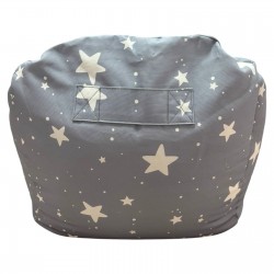 Детски Пуф Кресло GINGER HOME Little Stars, 100% Памук, Сив Барбарон Със Звезди, 55x44x55 см - JW-024-G - view 3
                  
