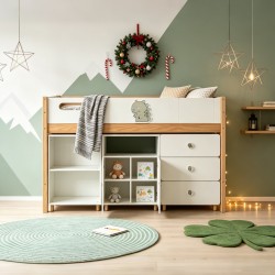 Детско Комбинирано Легло GINGER HOME DINO с Етажерка, Шкаф, Скрин и Подматрачна Рамка, 90x200 см - SRK-58 - view 11
                  