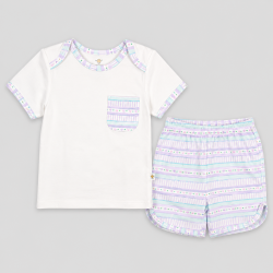 SET TRIOU ȘI PANTALONI SCURT PENTRU FETITE ORGANIC KID. - 10079-019 - 10079-019 - view 1