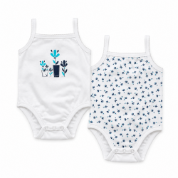 SET 2BUC. BODY FĂRĂ MĂNECĂ CU APLICAȚI PENTRU BEBE FETĂ - 119124-1111 - 119124-1111 - view 1