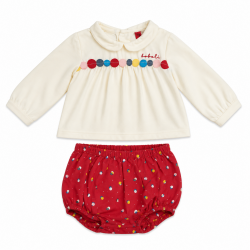 SET BEBE BOBOLI CU BLUZA SI PANTALONI PENTRU FATA - 141107-7362 - 141107-7362 - view 1