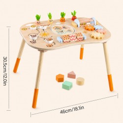 Детска Активна Маса GINGER HOME, Монтесори Център за игра 6 в 1, Масивно Дърво, 46x30.5x43.5 см - HL001 - view 12
                  