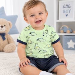 SET INFANTILE CU TRIOU CU MANECA SURTA SI PANTOR SORRT PENTRU BEBELETI. - 54430-024 - 54430-024 - view 1