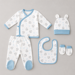 Бебешки комплект Organic Kid от 5 части с апликации за момчета. - 10105-020 - view 6
                  