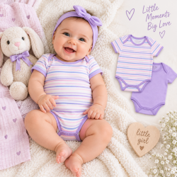 SET DE CORP ORGANIC KID MÂNECĂ SCURTĂ PENTRU BEBĂ FETĂ - 10423-002 - 10423-002 - view 1