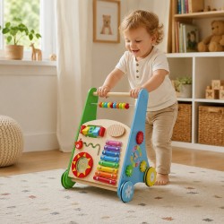 Детска Дървена Проходилка GINGER HOME с Активности, Ксилофон и Сортер, 35.1x31.3x46 см - W08J001-2 - view 5
                  