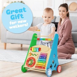 Детска Дървена Проходилка GINGER HOME с Активности, Ксилофон и Сортер, 35.1x31.3x46 см - W08J001-2 - view 7
                  
