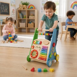 Детска Дървена Проходилка GINGER HOME с Активности, Ксилофон и Сортер, 35.1x31.3x46 см - W08J001-2 - view 10
                  