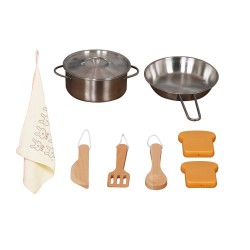 Голяма Детска Дървена Кухня GINGER HOME, Ъглова с Мивка с Течаща Вода, Звук и Светлина, Хладилник, Микровълнова, Пералня, Прозорец, Завеси и Аксесоари, 134x80x99 см - W10C933J - view 12
                  