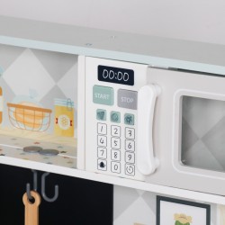 Детска Дървена Кухня GINGER HOME с Електронен Котлон, Микровълнова, Фурна, Мивка и Аксесоари, Масивно Дърво и MDF, 60x26.5x91 см - W10K066 - view 7
                  