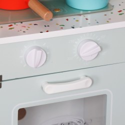 Детска Дървена Кухня GINGER HOME с Електронен Котлон, Микровълнова, Фурна, Мивка и Аксесоари, Масивно Дърво и MDF, 60x26.5x91 см - W10K066 - view 8
                  